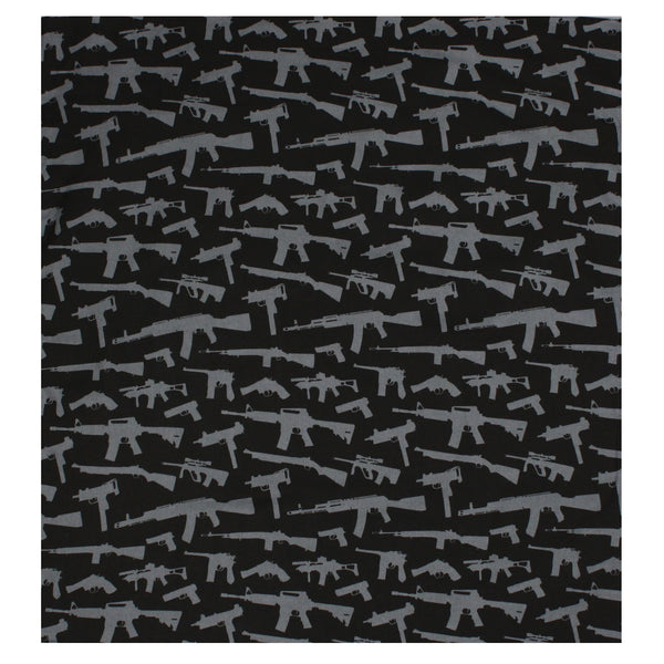 Rothco Gun Pattern Bandana – 22”x22” Black