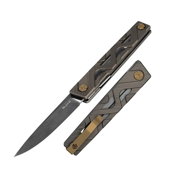 Ruike P878-AK EDC Folding Knife w/ 14C28N Steel - Gun Metal Grey