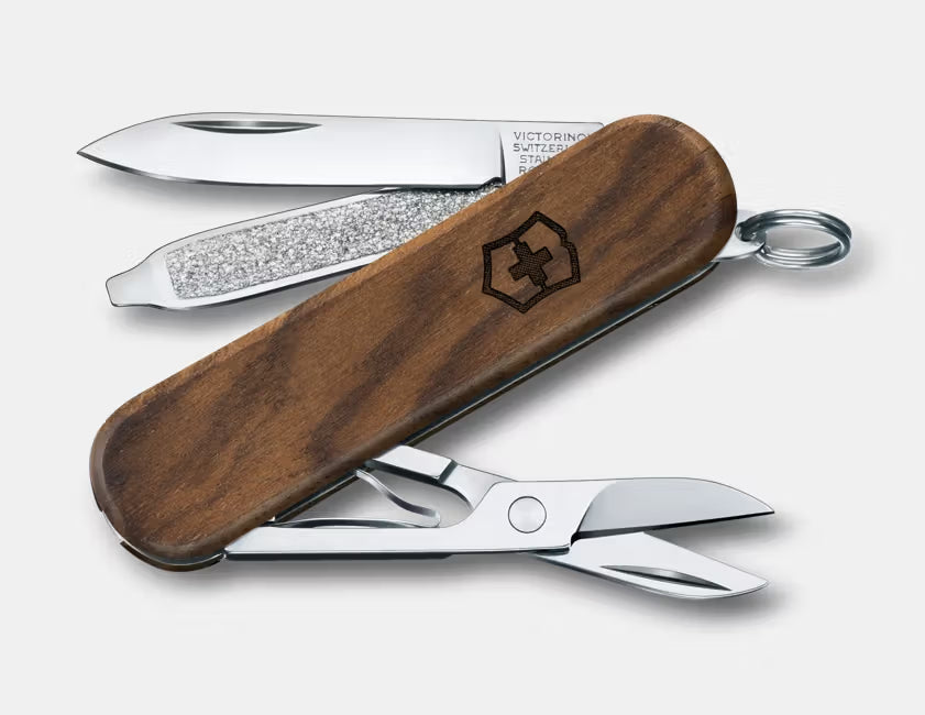 Swiss Army Knife Classic SD – Walnut Wood w/ 5 Tools
