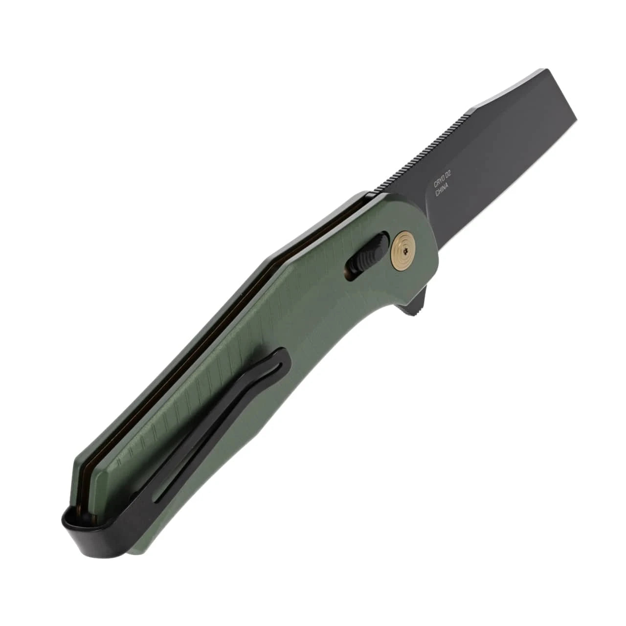 SOG Diverge XR Sheepfoot Flipper Folding Knife w/ Green Handle - D2 Steel