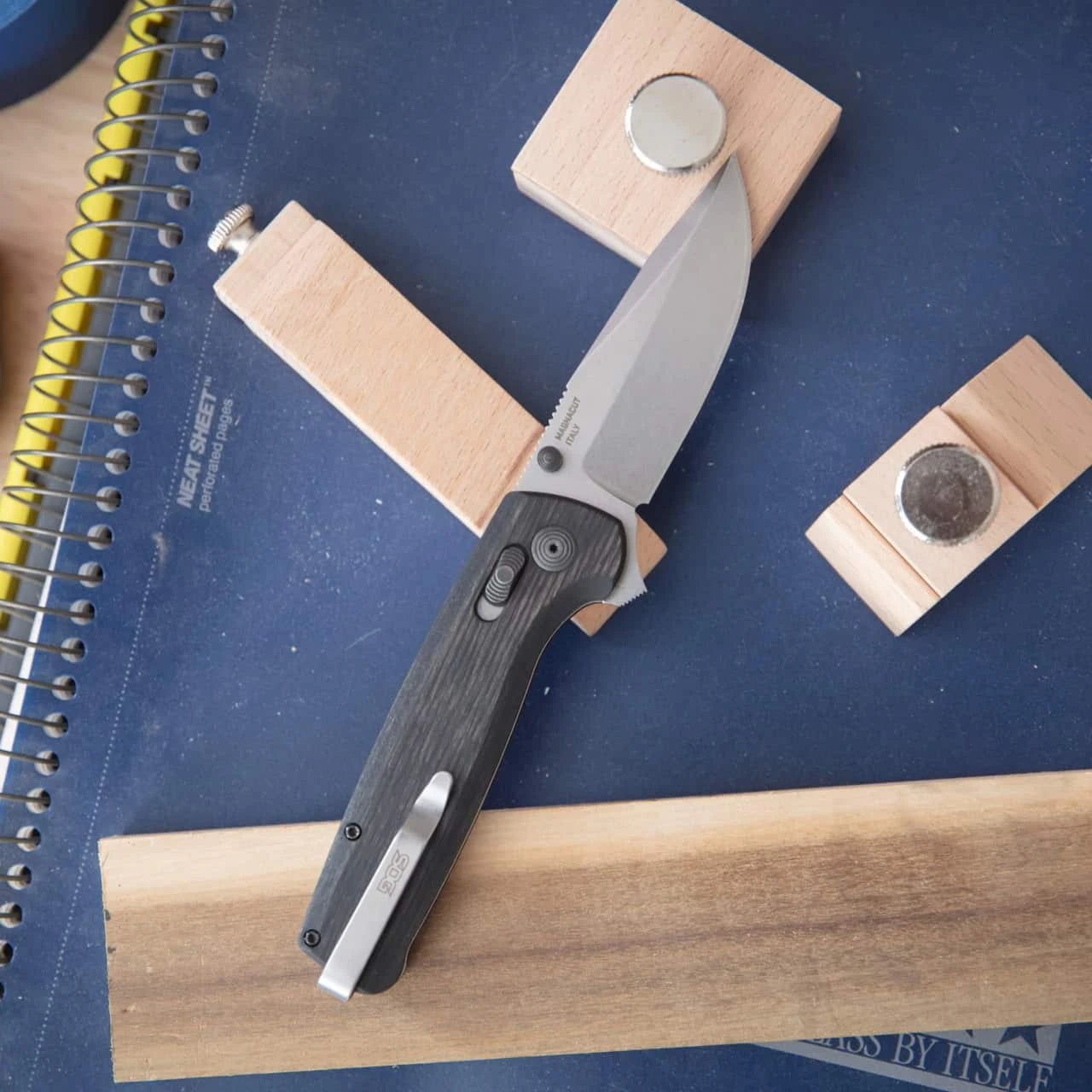 SOG Terminus XR Flipper Folding Knife w/ Liberty Wood Handle - Magnacut