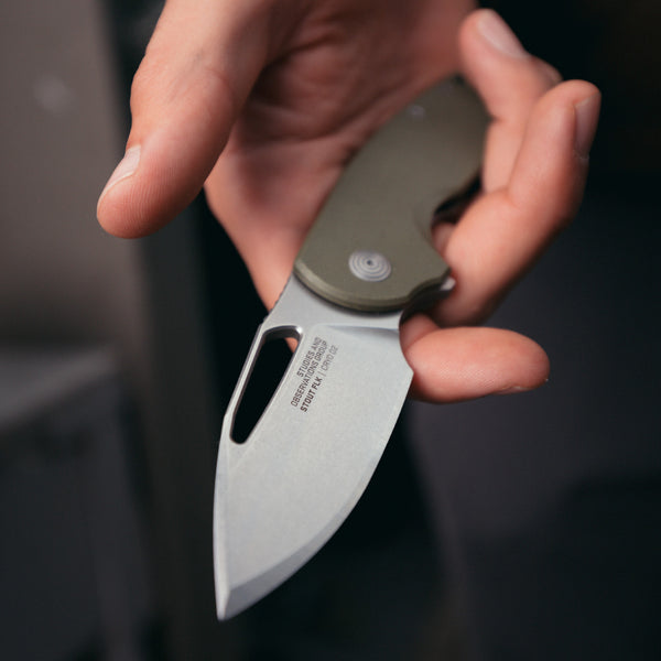 SOG Stout FLK Folding Knife w/ Olive Drab G10 Handle – D2 Steel