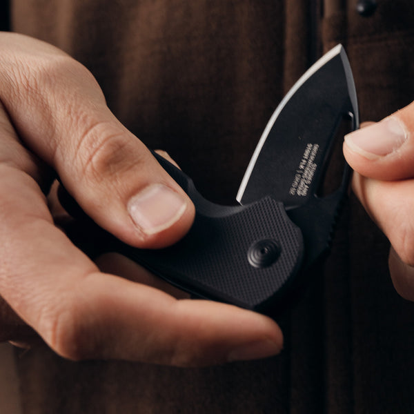 SOG Stout FLK Folding Knife w/ Black G10 Handle – D2 Steel