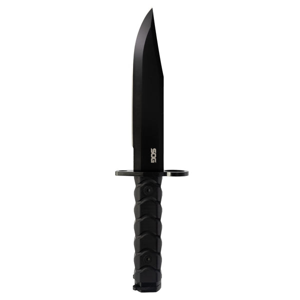 SOG BY1004 Clip Point Bayonet Fixed Blade Knife w/ Hard Sheath – Black