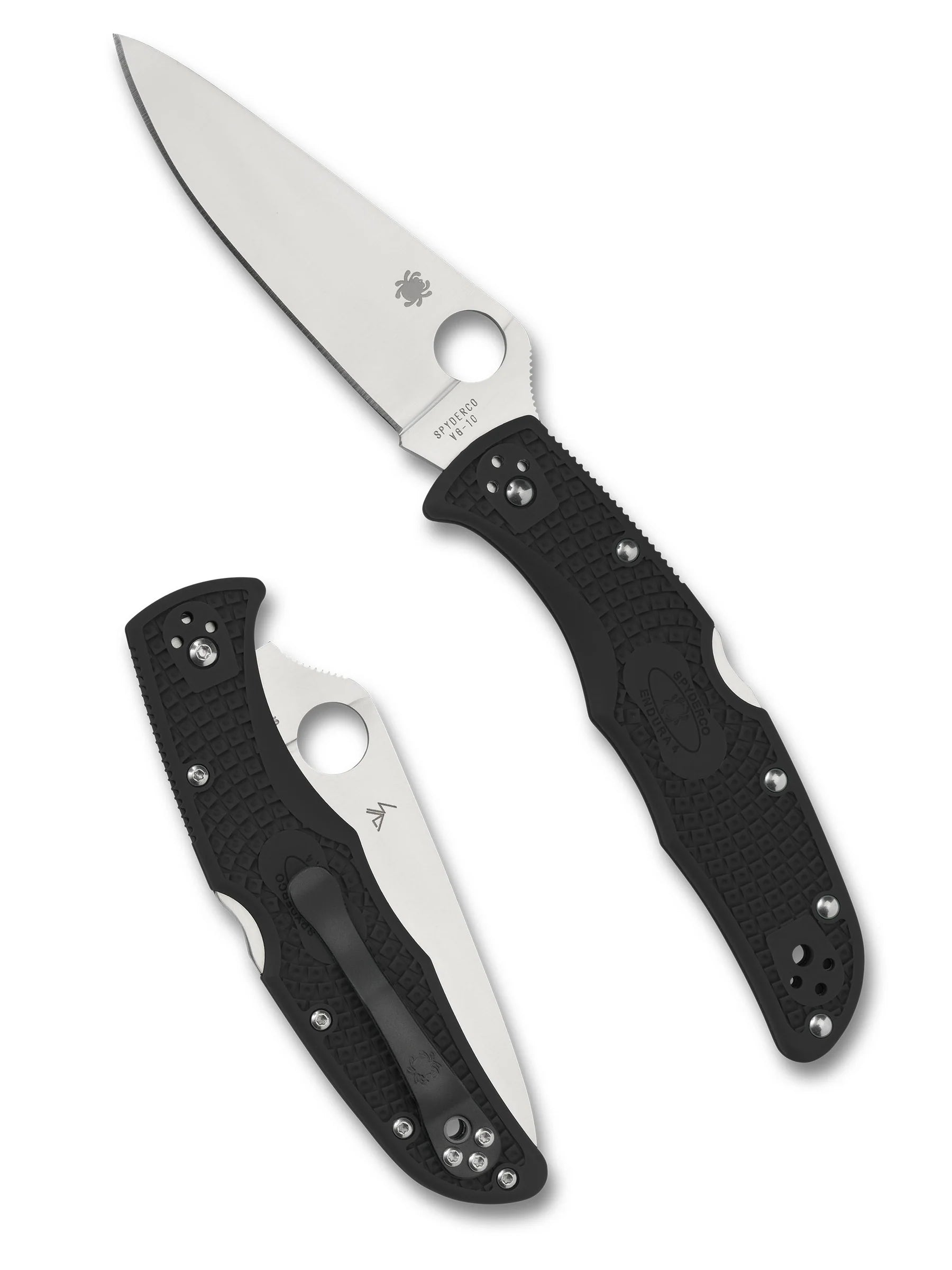 Spyderco Endura 4 Flat Ground Folding Knife – VG10, Black Handle C10FPBK