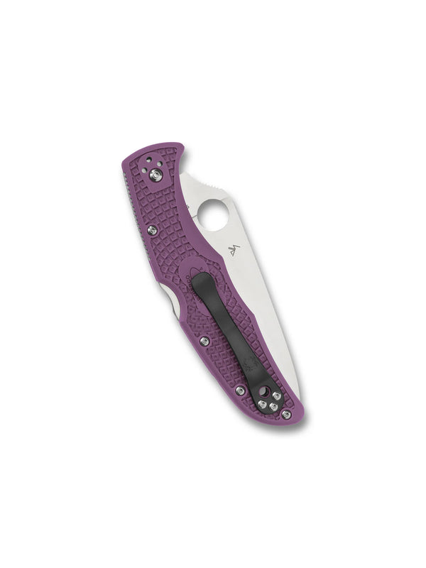 Spyderco Endura 4 Flat Ground Folding Knife – VG10, Purple Handle C10FPPR
