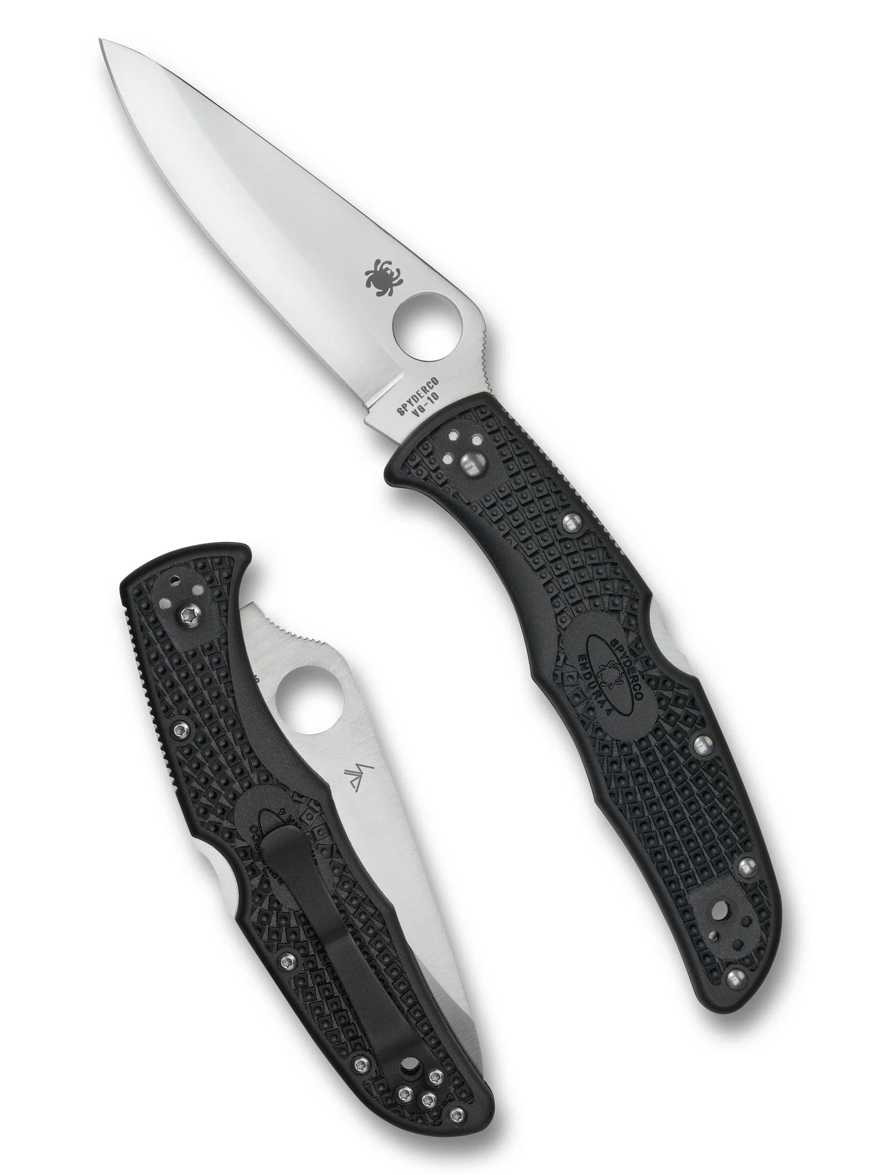 Spyderco Endura 4 Folding Knife – VG10, Black Handle C10PBK