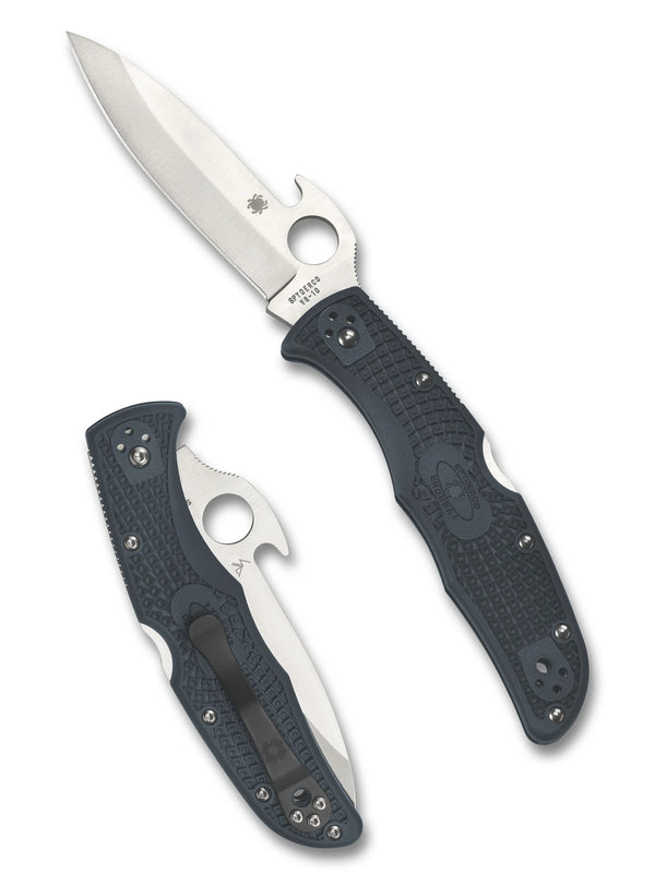 Spyderco Endura 4 Lightweight Folding Knife w/ Emerson Opener – VG-10 Steel w/ Grey Handle C10PGYW