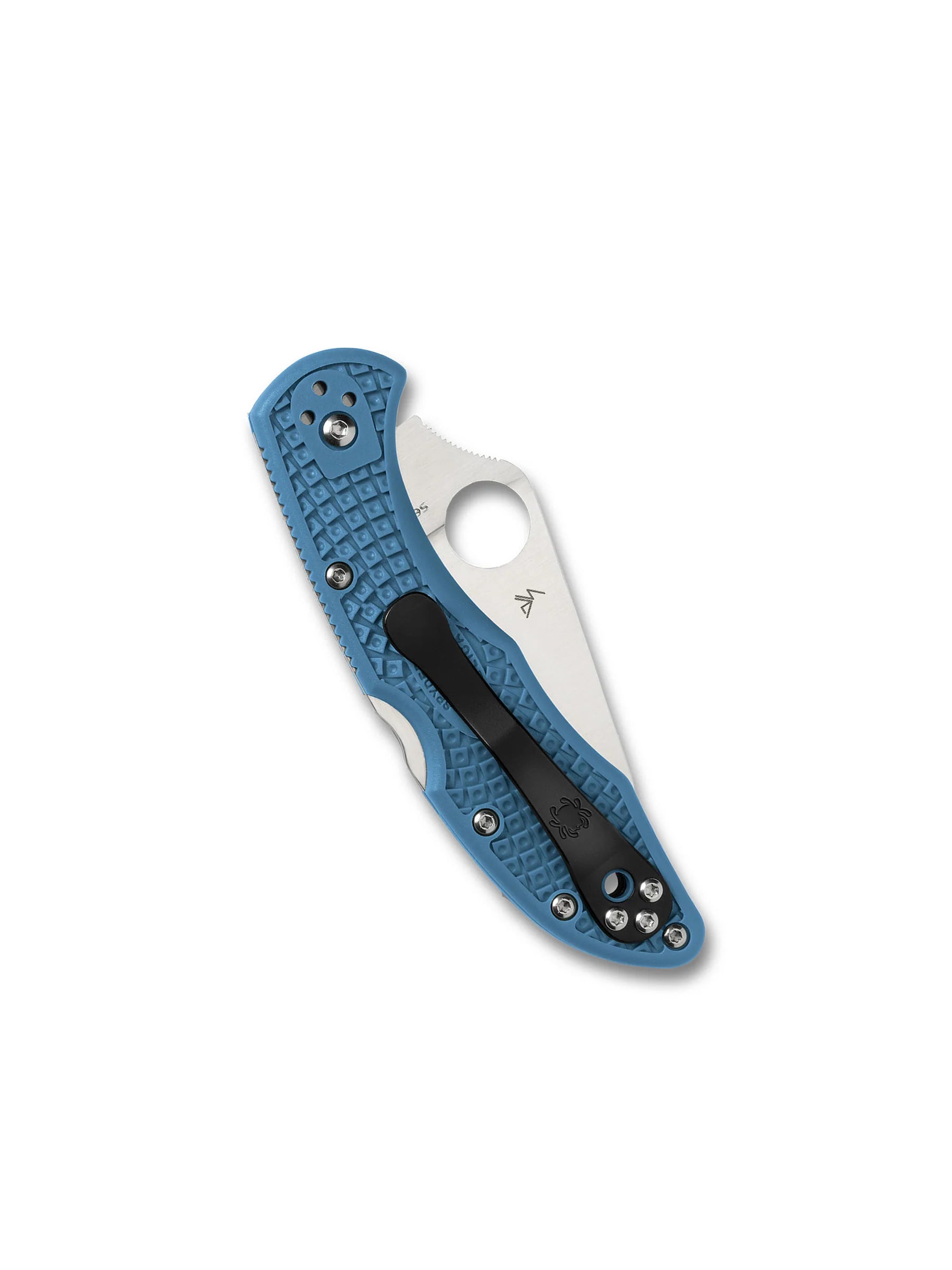 Spyderco Delica 4 Flat Ground Folding Knife – VG10, Blue Handle C11FPBL