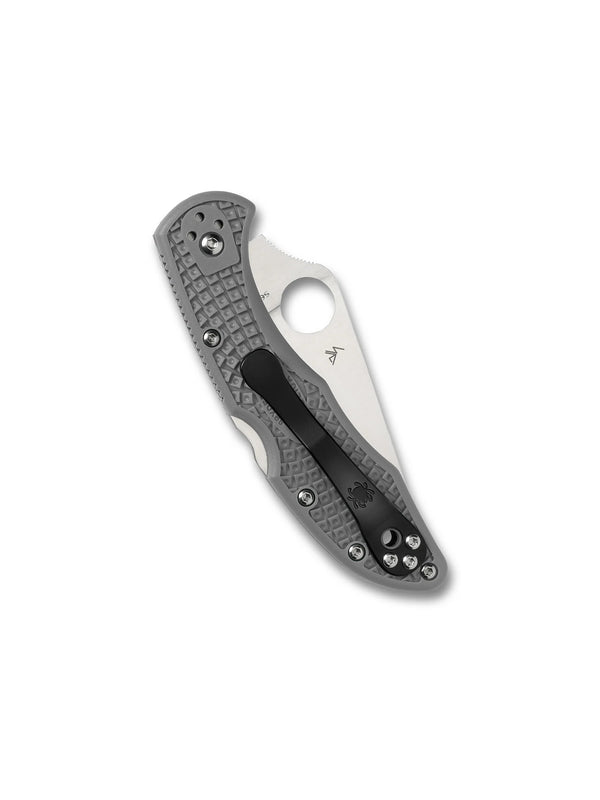 Spyderco Delica 4 Flat Ground Folding Knife – VG10, Grey Handle C11FPGY