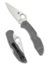 Spyderco Delica 4 Flat Ground Folding Knife – VG10, Grey Handle C11FPGY