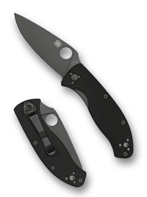Spyderco Tenacious Folding Knife – 8Cr13MoV, Black G10 Handle, Black Blade C122GBBKP