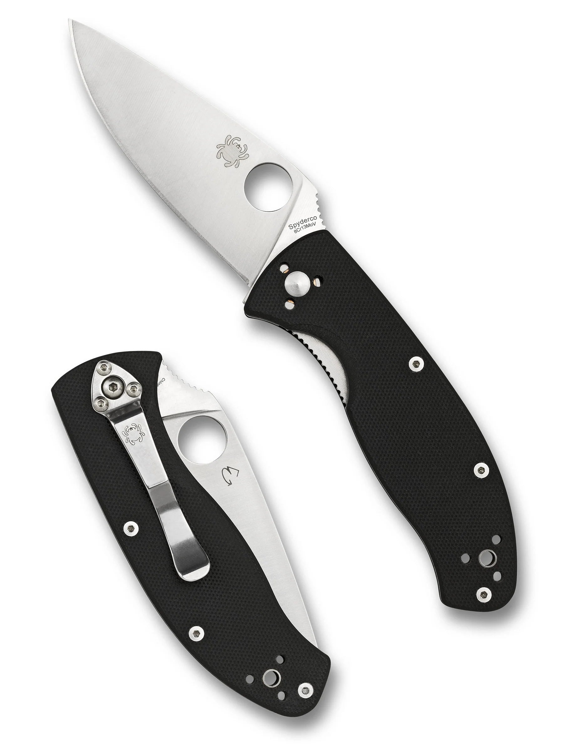 Spyderco Tenacious Folding Knife – 8Cr13MoV, Black G10 Handle C122GP