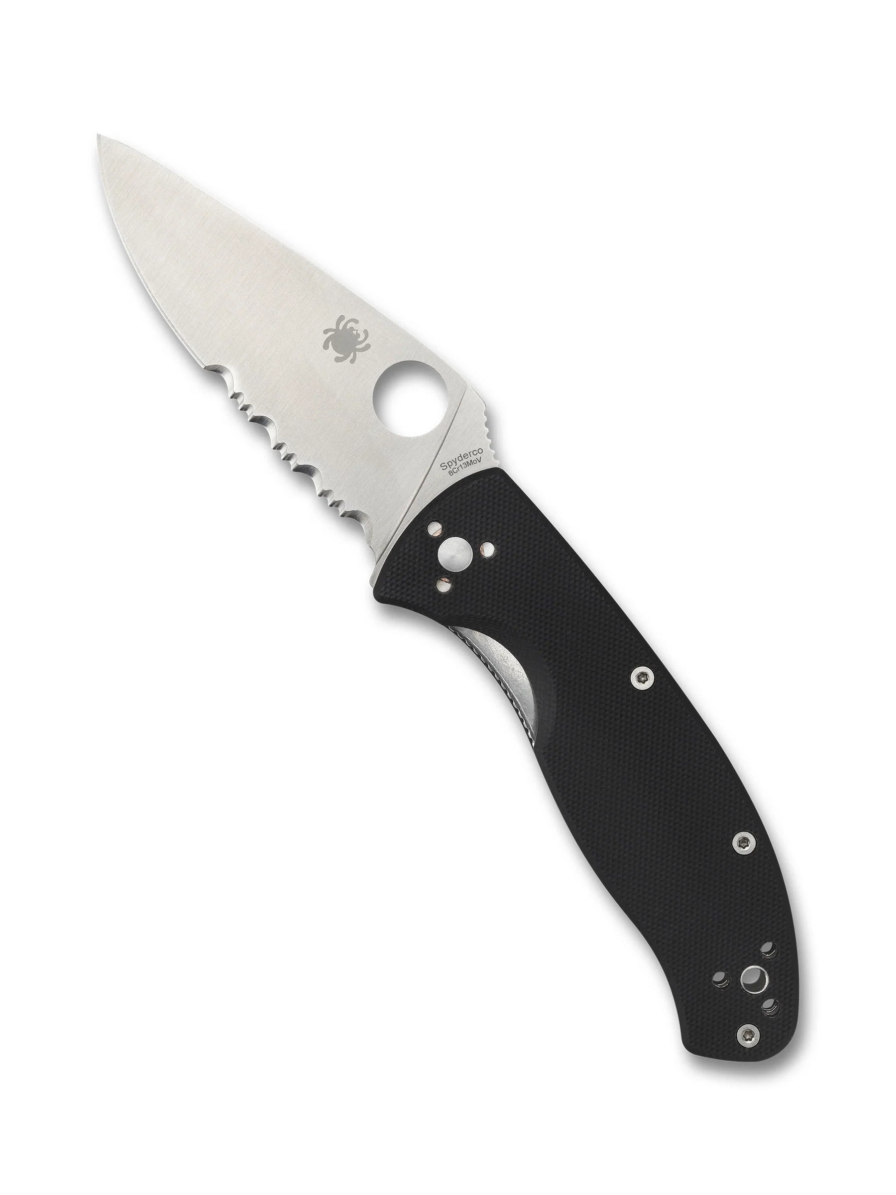Spyderco Tenacious Folding Knife – 8Cr13MoV, Black G10 Handle C122GPS