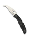 Spyderco Matriarch 2 Serrated Folding Knife – VG-10, Black Handle C12SBK2