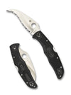 Spyderco Matriarch 2 Serrated Folding Knife – VG-10, Black Handle C12SBK2