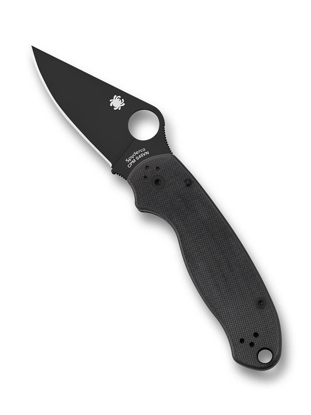 Spyderco Para 3 Compression Lock Folding Knife – S45VN, DLC Coating, Black G10 Handle C223GPBK
