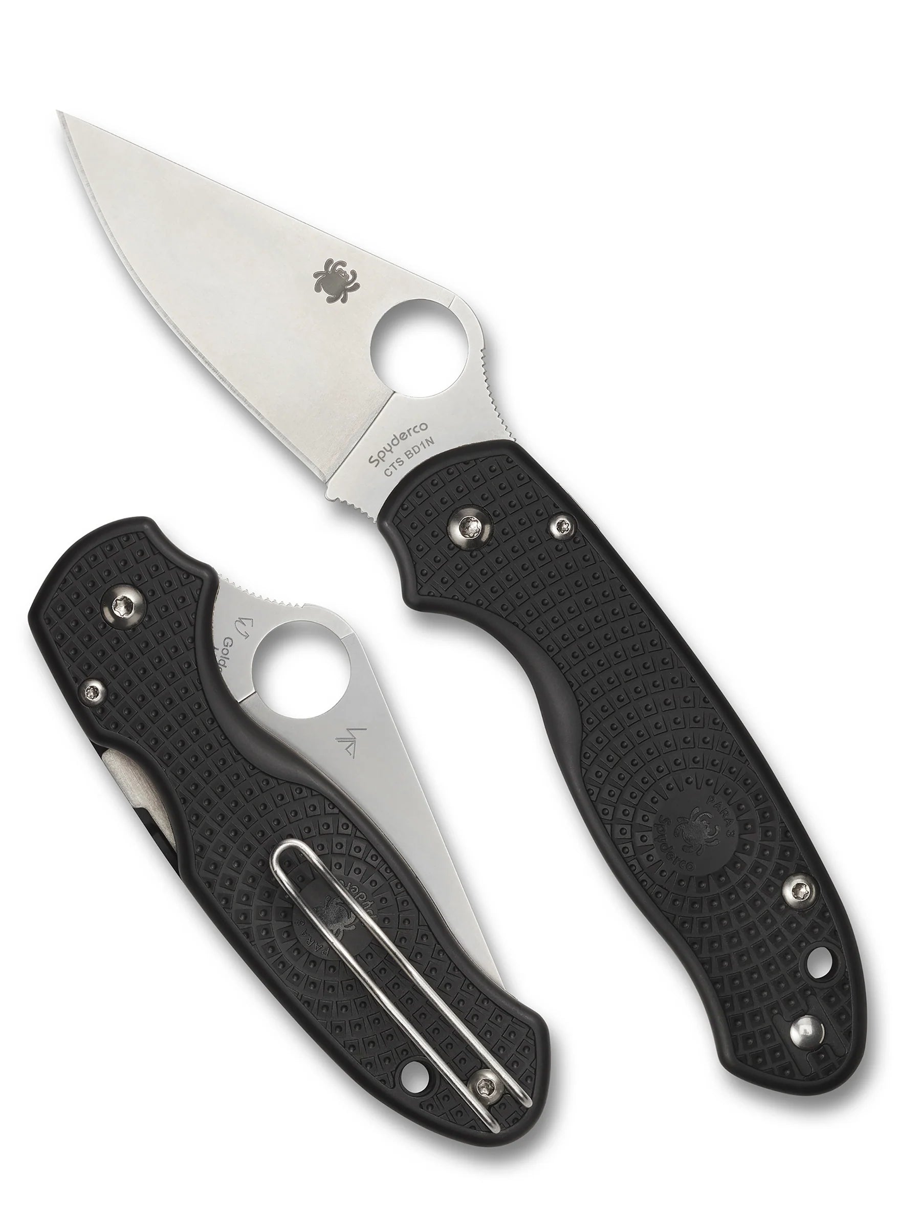 Spyderco Para 3 Compression Lock Folding Knife - CTS BD1N Steel w/ FRN Black Handle C223PBK