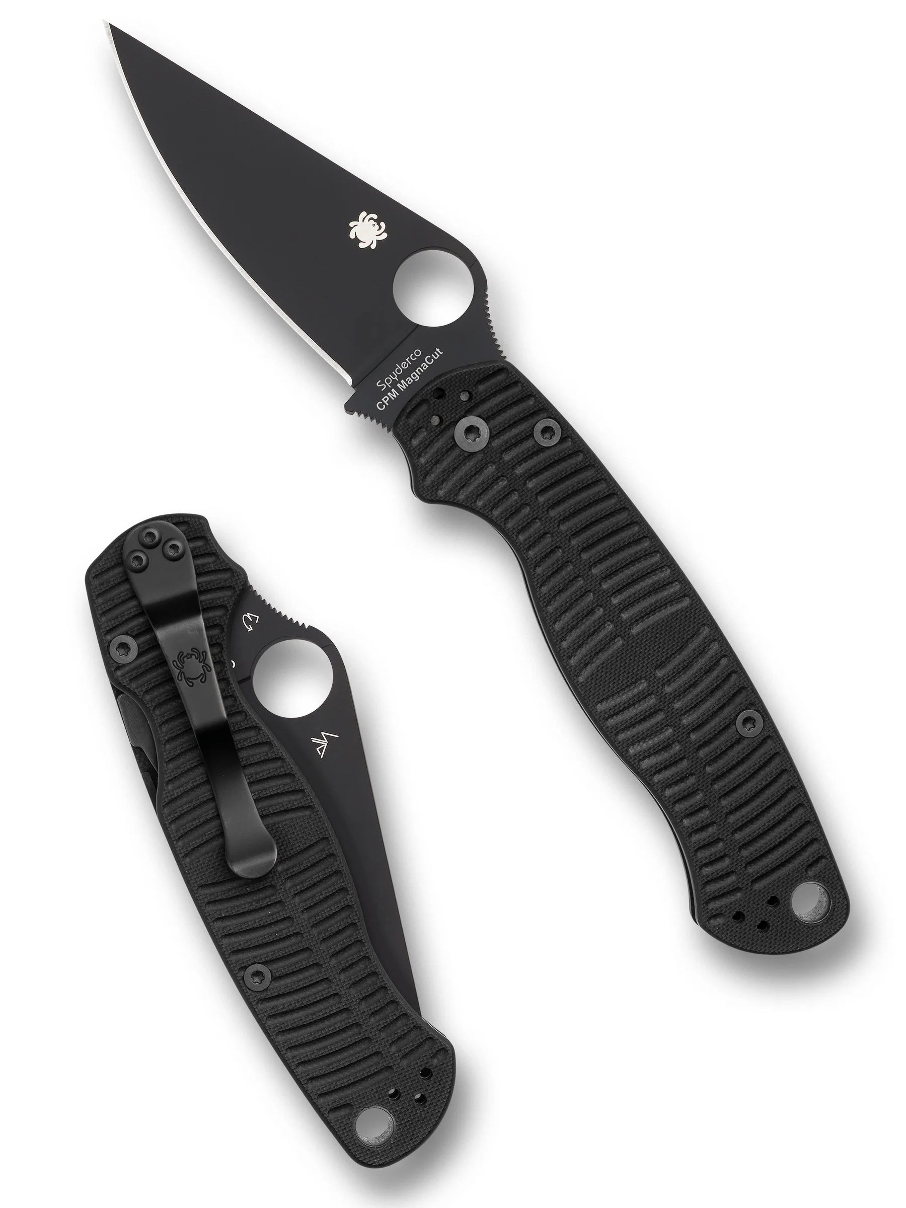 Spyderco Para Military 2 Salt Folding Knife w/ CPM Magnacut Steel - Black C81GMCBKP2