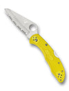 Spyderco Salt 2 Ultra Stainless Serrated Folding Knife – H2 Steel, Yellow Handle C88SYL2