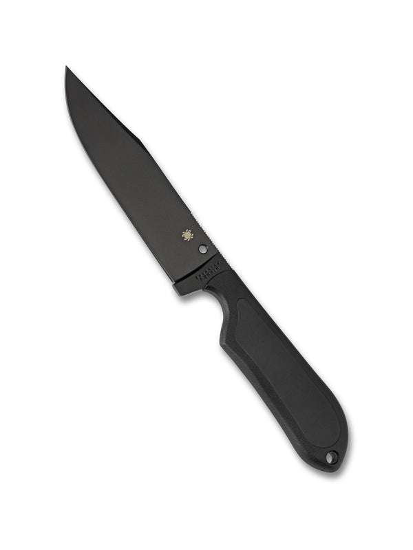 Spyderco Street Bowie Fixed Blade Knife – VG10, Black G10 Handle, Plastic Sheath FB04PBB