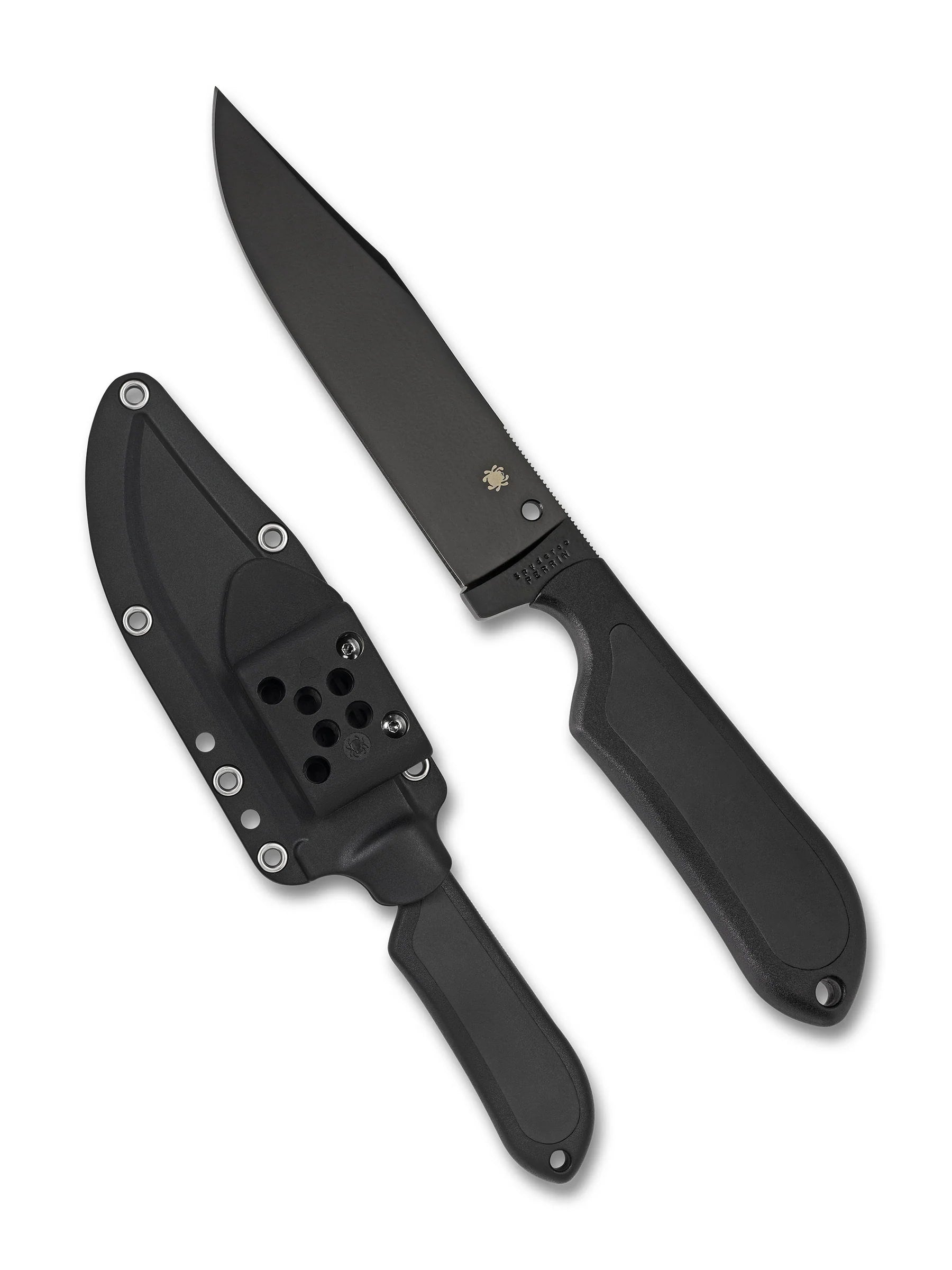 Spyderco Street Bowie Fixed Blade Knife – VG10, Black G10 Handle, Plastic Sheath FB04PBB
