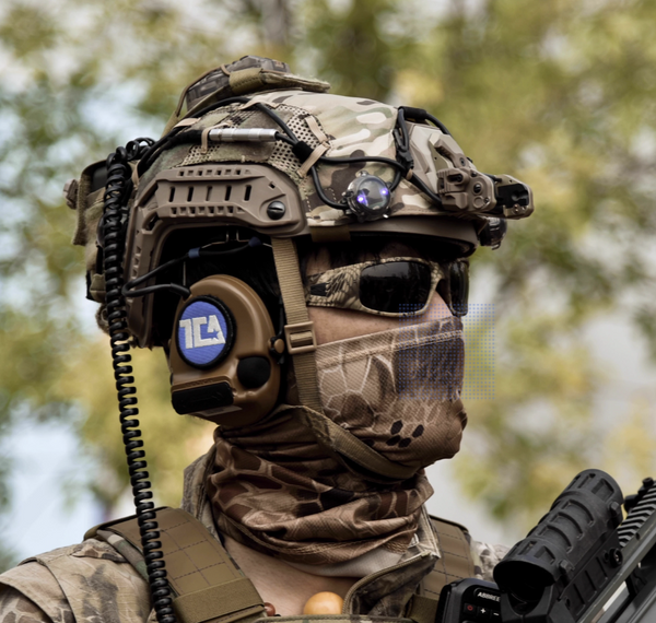 TCA C3 Style Active Noise Cancelling Hearing Protection Headset w/ Helmet Mount– Dark Earth