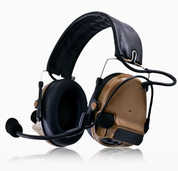 TCA C3 Style Active Noise Cancelling Hearing Protection Headset w/ Helmet Mount– Dark Earth