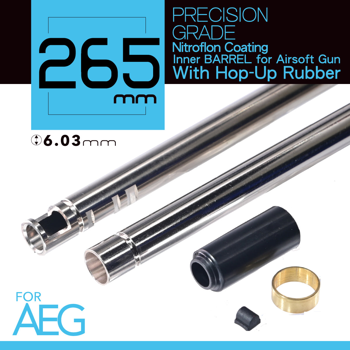 Unicorn Airsoft Nitroflon Coating Ultra Precision Inner Barrel For AEG – 265mm