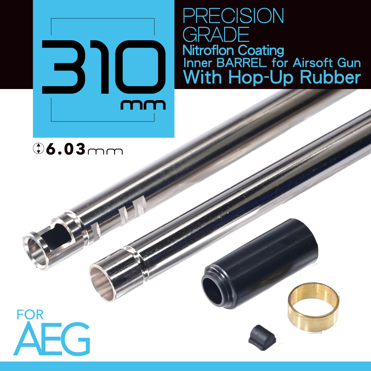 Unicorn Airsoft Nitroflon Coating Ultra Precision Inner Barrel For AEG – 310mm