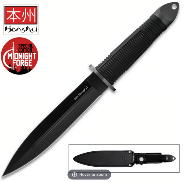 Honshu Midnight Forge Fighter Knife – Black
