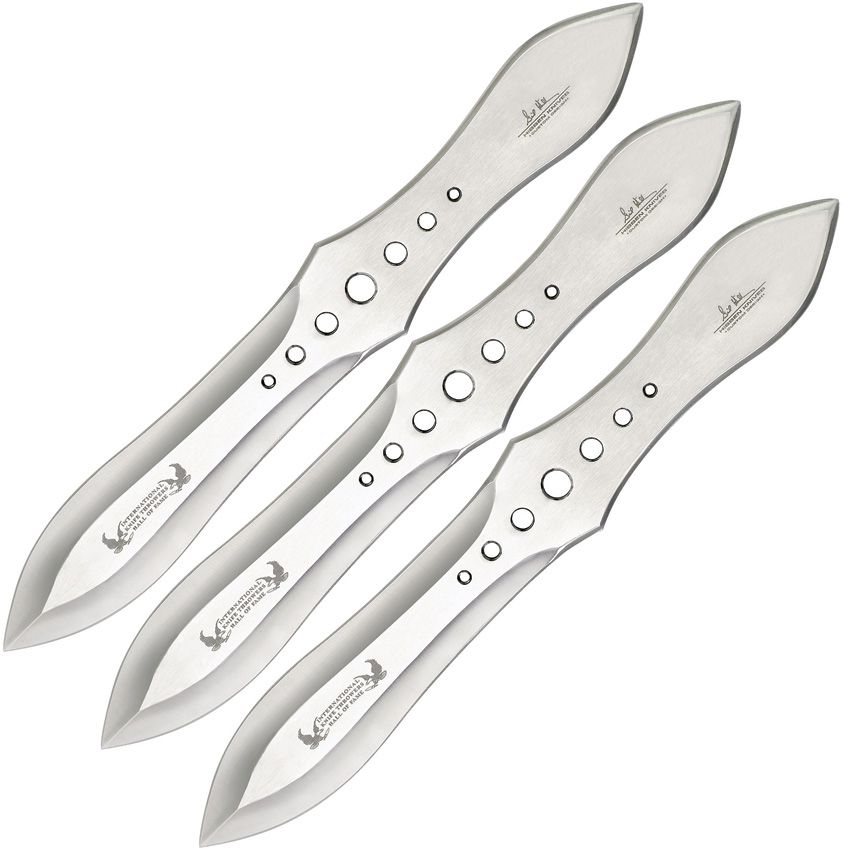 Gil Hibben Competition Throwing Knife Triple Set w/ Leather Sheath – Large | United Cutlery