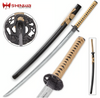 United Cutlery Shinwa Makaku Katana/Samurai Sword – Hand Forged Damascus Steel w/ Genuine Ray Skin Handle & Lacquered Wooden Sheath