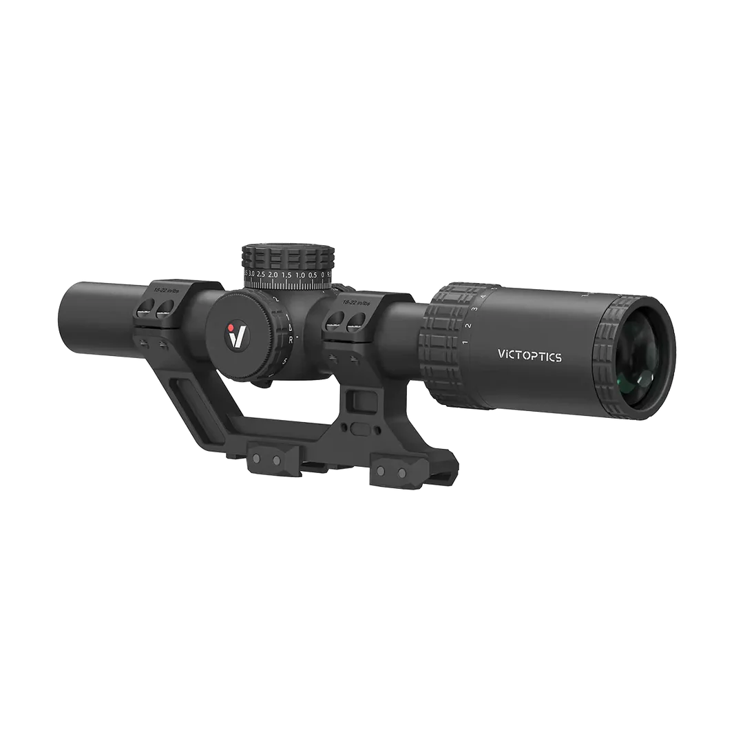 Victoptics S10 1-10x24 SFP LPVO Rifle Scope with Cantilever High Mount – Black