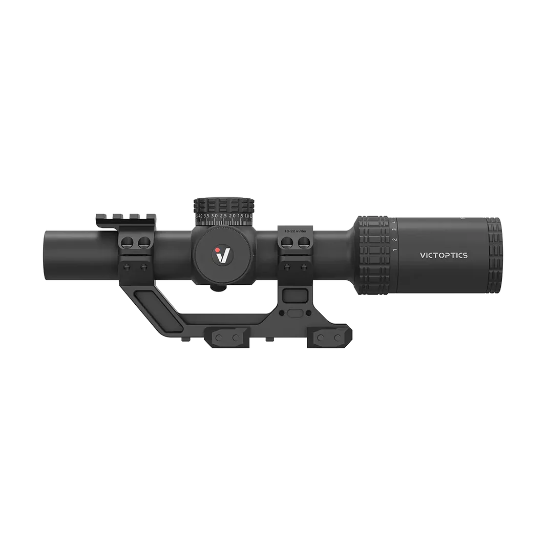 Victoptics S10 1-10x24 SFP LPVO Rifle Scope with Cantilever High Mount – Black