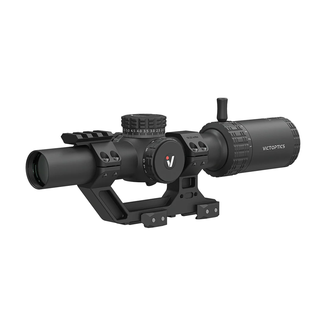 Victoptics S10 1-10x24 SFP LPVO Rifle Scope with Cantilever High Mount – Black
