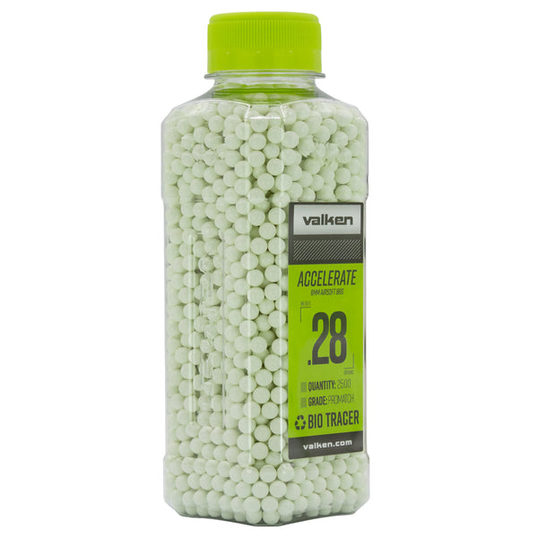 Valken Accelerate Biodegradable 0.28g Tracer Airsoft BBs – 2500ct