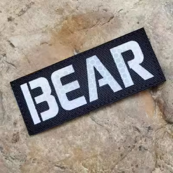 BEAR Strip Laser Cut IR Reflective Velcro Patch - Black | Velcro Patches