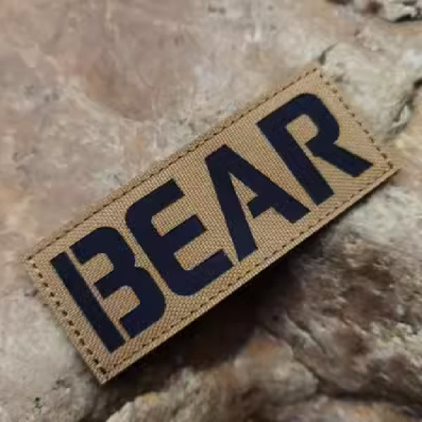 BEAR Strip Laser Cut IR Reflective Velcro Patch - Coyote Brown | Velcro Patches