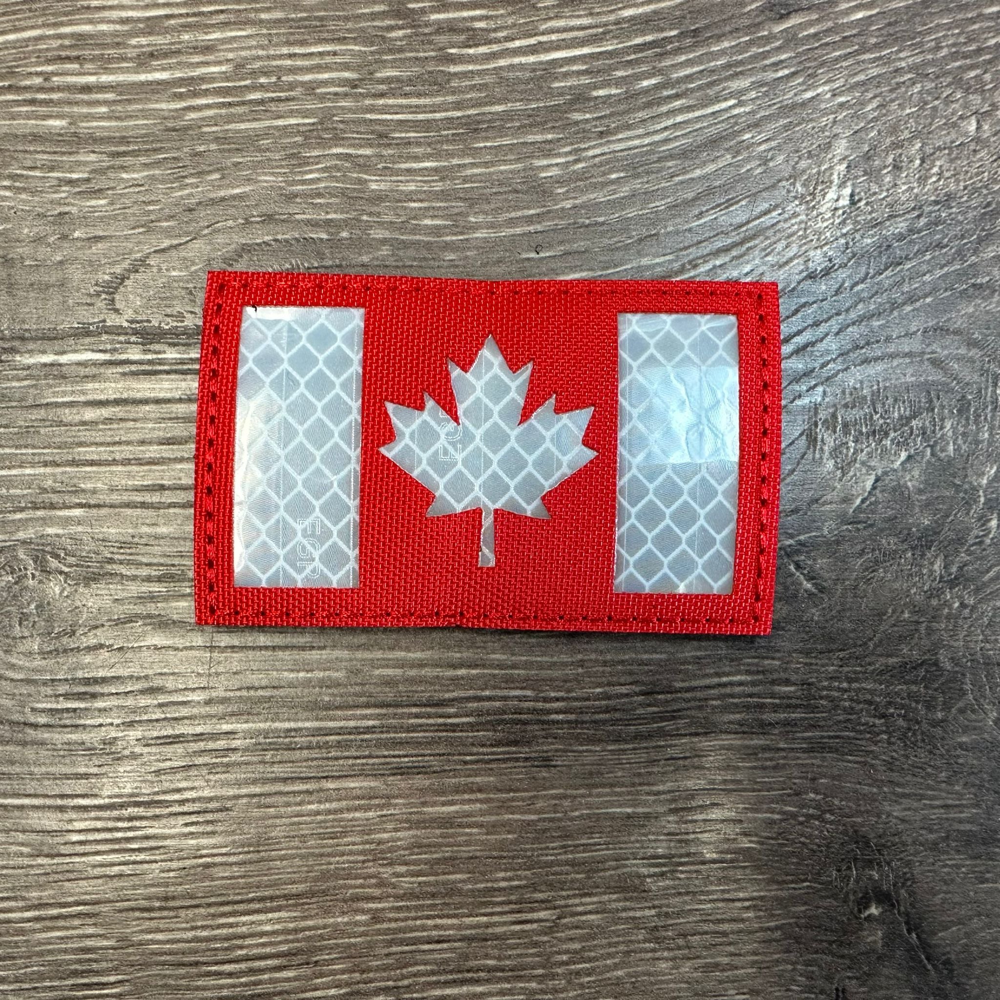 Canadian Flag Velcro Patch - Red & White Reflective