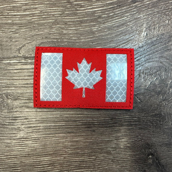 Canadian Flag Velcro Patch - Red & White Reflective | Velcro Patches