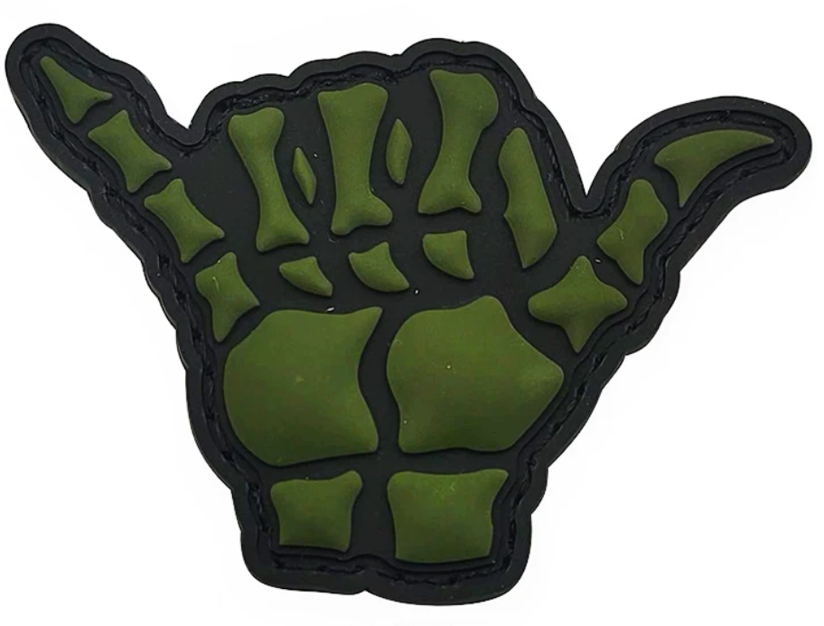 Bone Shaka PVC Velcro Patch - Green