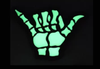 Bone Shaka PVC Velcro Patch - White/Glow in the Dark