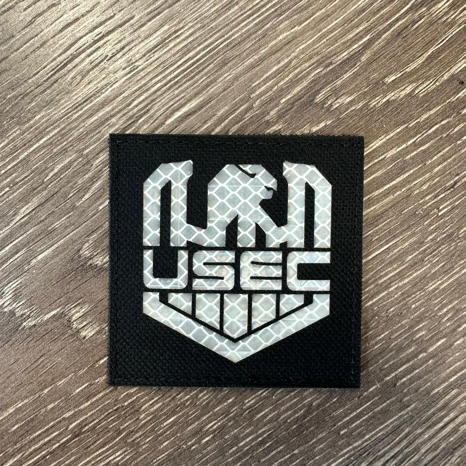 USEC Reflective Velcro Patch - Black | Velcro Patches