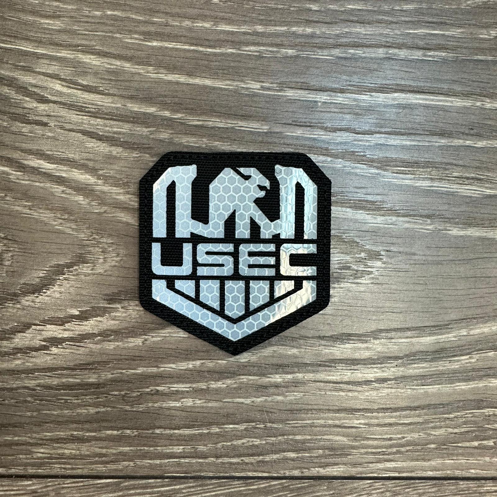 USEC Shield Laser Cut Reflective Velcro Patch - Black