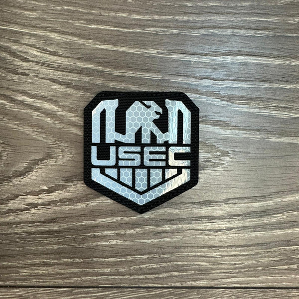 USEC Shield Laser Cut Reflective Velcro Patch - Black | Velcro Patches