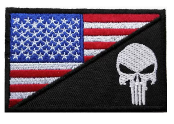 US Flag w/ Punisher Velcro Patch