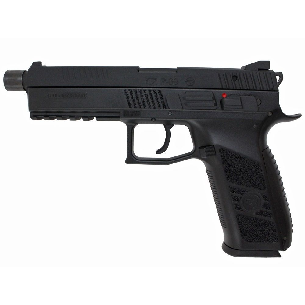 ASG CZ Licensed P-09 CO2 Blowback Airsoft Pistol – Black w/ Outer Barrel thread