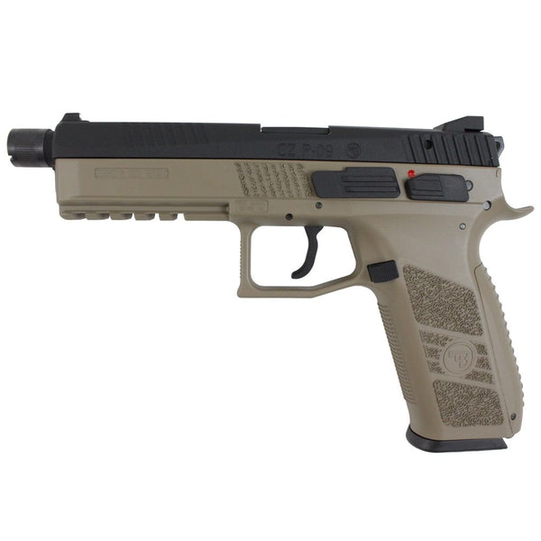 ASG CZ Licensed P-09 CO2 Blowback Airsoft Pistol – FDE w/ Outer Barrel threading | Action Sport Games