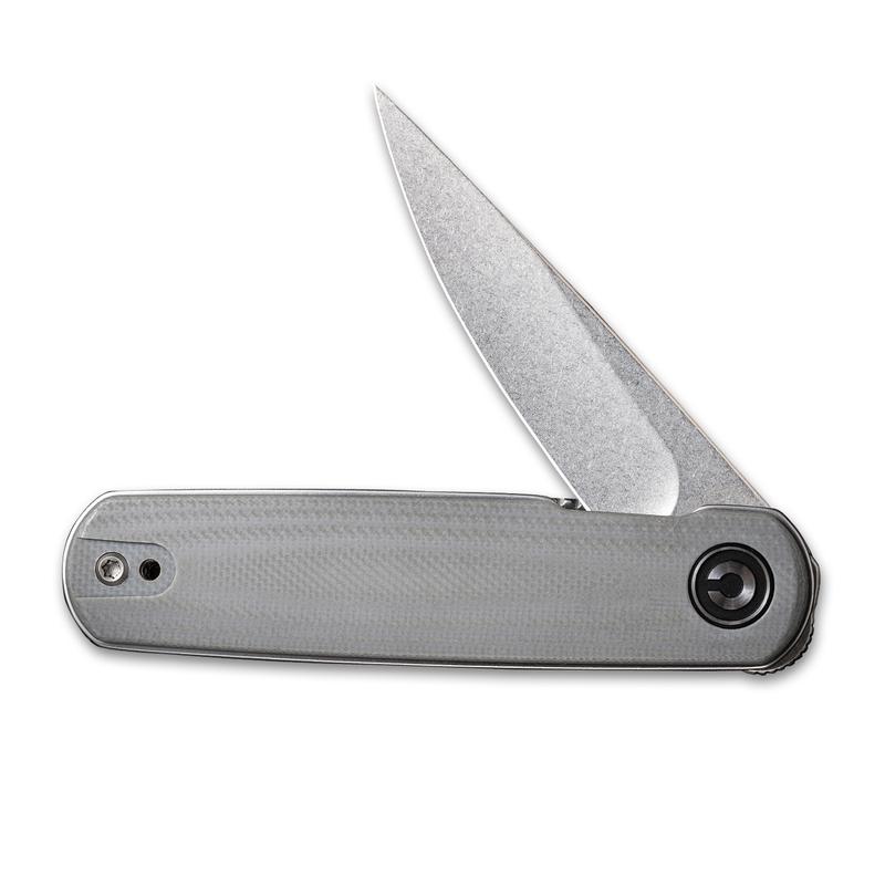 Civivi Lumi Front Flipper Folding Knife – Stonewashed Blade w/ Gray G10 Handle